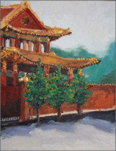 Buddhist temple, 11x14 $450