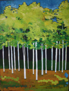 stand of birch, 36x48, private collection